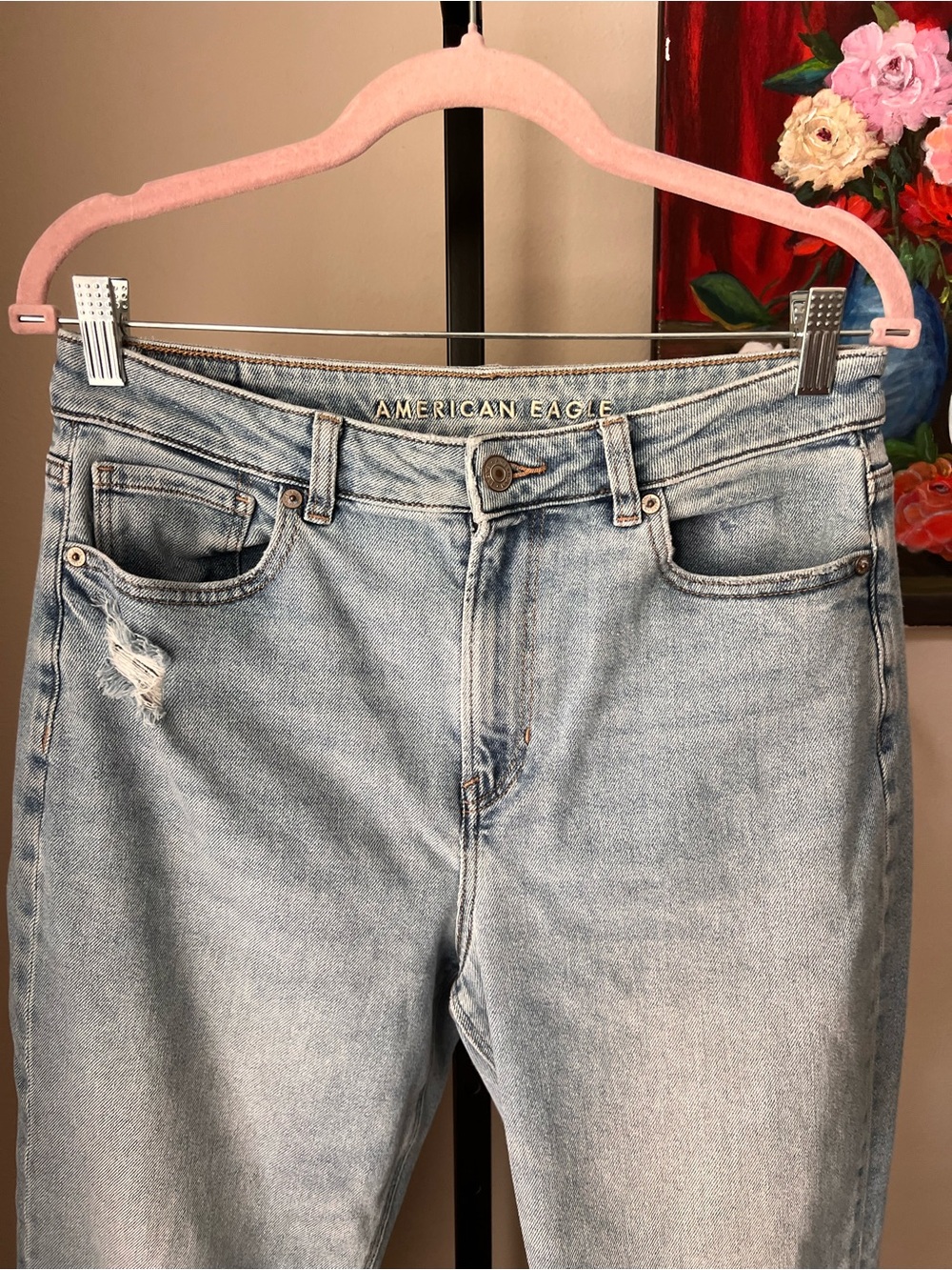 American Eagle Outfitters Light Blue Slim Straight Jeans stretch - Picture 2 of 9